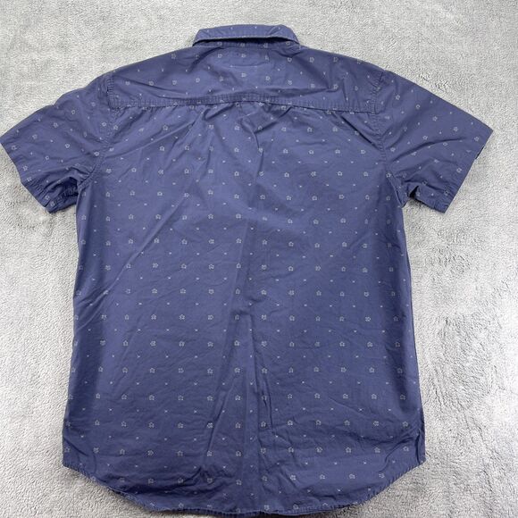 Quiksilver Shirt Mens XL Blue Floral Print Cotton Modern Fit Button Up Outdoor - Picture 2 of 11